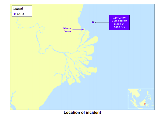 Armed robbery on bulk carrier anchored off East Kalimantan