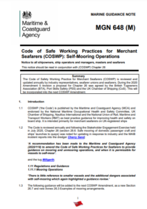 UK MCA: Self-mooring operations guidance