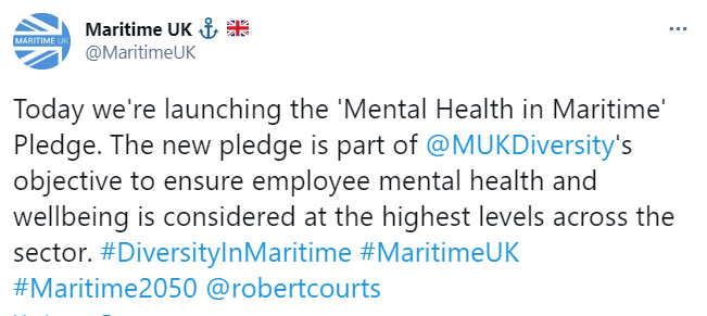 Mental Health in Maritime Pledge commits to improve employee wellbeing