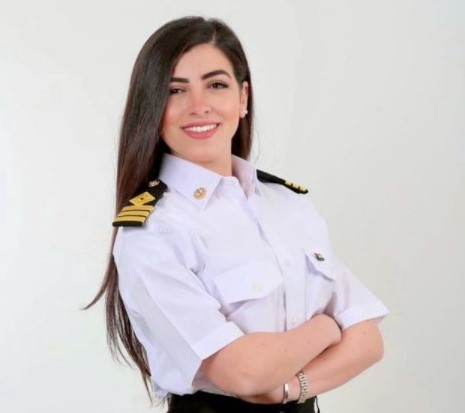 The first woman captain from Egypt to work as a captain