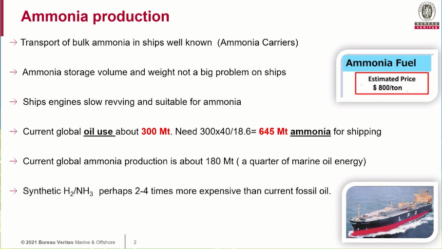 Ammonia as a marine fuel: Key points and considerations