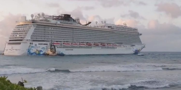cruise ship aground meaning