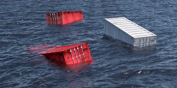 containers lost at North Sea