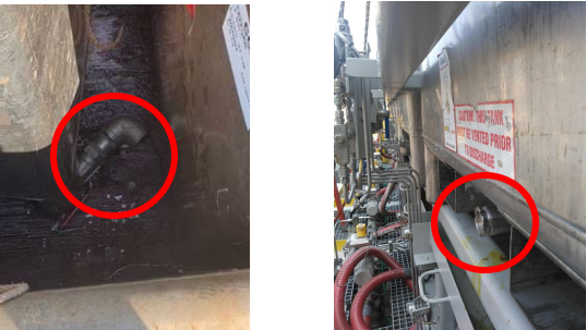 BSEE: Damage to drain nozzles on tote tanks poses leak hazard