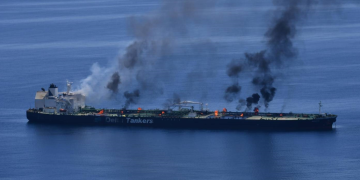 tanker sounion on fire after red sea attack